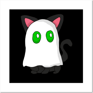 Cartoon Ghost Cat Posters and Art